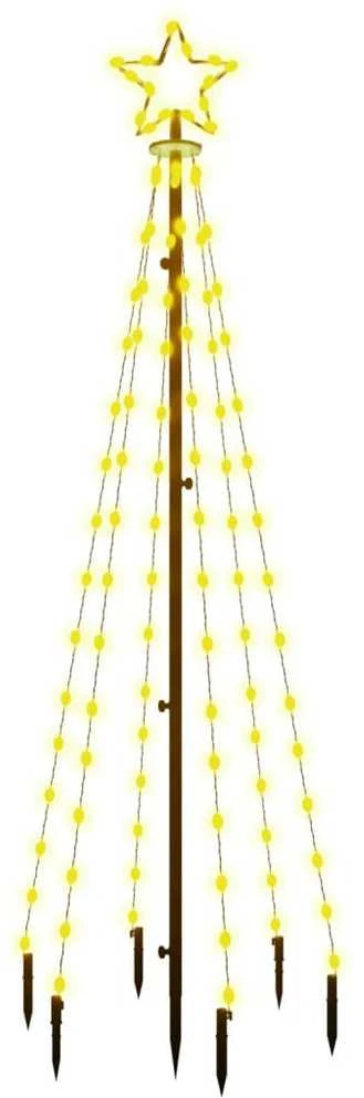 Kalėdų eglutė su kuoliuku, šiltos baltos spalvos, 108LED, 180cm