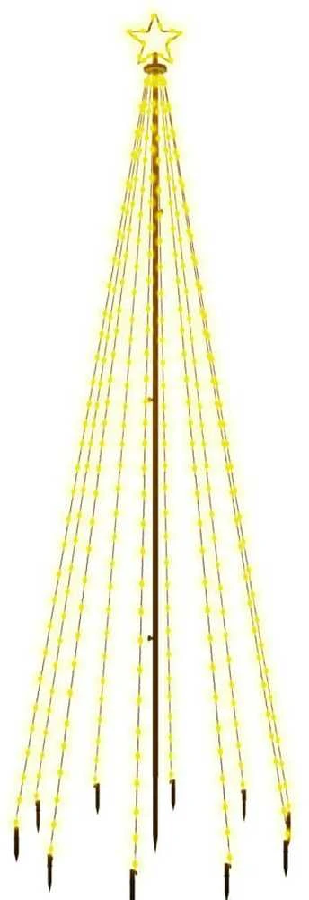 Kalėdų eglutė su kuoliuku, šiltos baltos spalvos, 310LED, 300cm