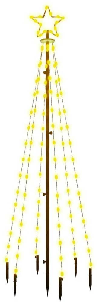 Kalėdų eglutė su kuoliuku, šiltos baltos spalvos, 108LED, 180cm