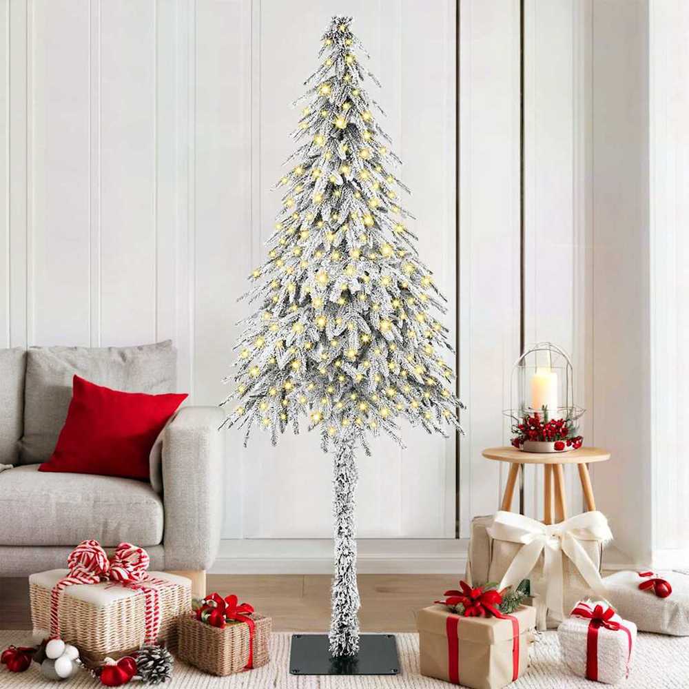 Kalėdų eglutė su 300 LED s stovu Balta 180 cm PE ir Plienas
