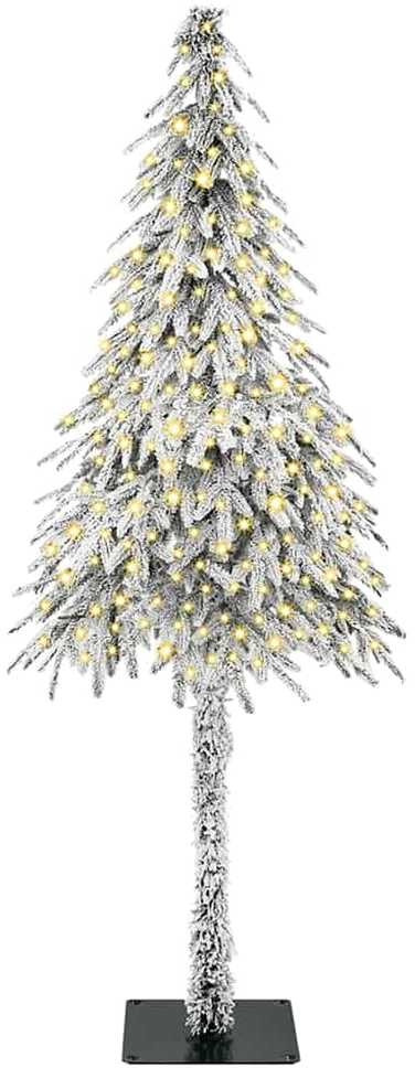 Kalėdų eglutė su 300 LED s stovu Balta 180 cm PE ir Plienas