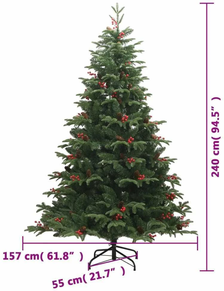 Kalėdų eglutė su šakomis/kankorėžiais/uogomis, 240cm