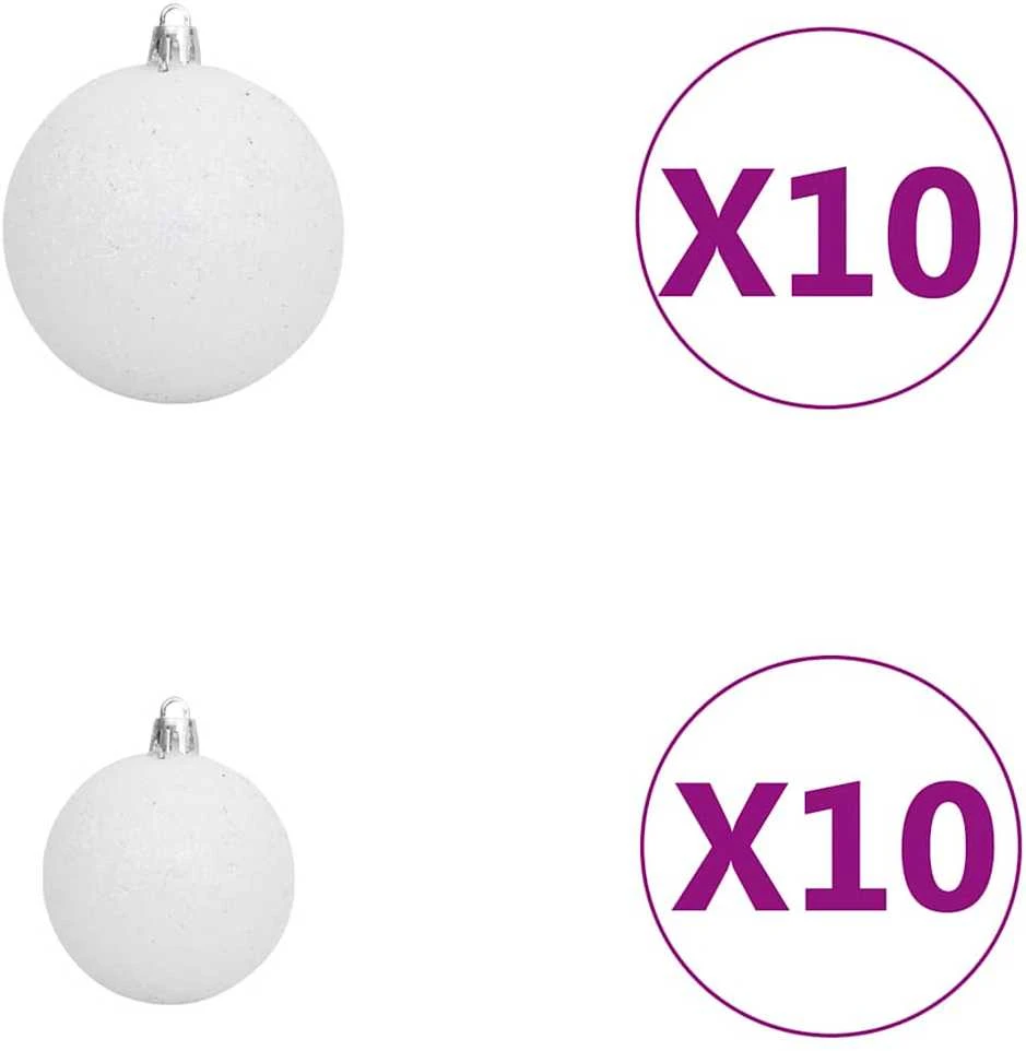 Kalėdų eglutė su šarnyrinėmis šakomis/LED/žaisliukais, 180cm