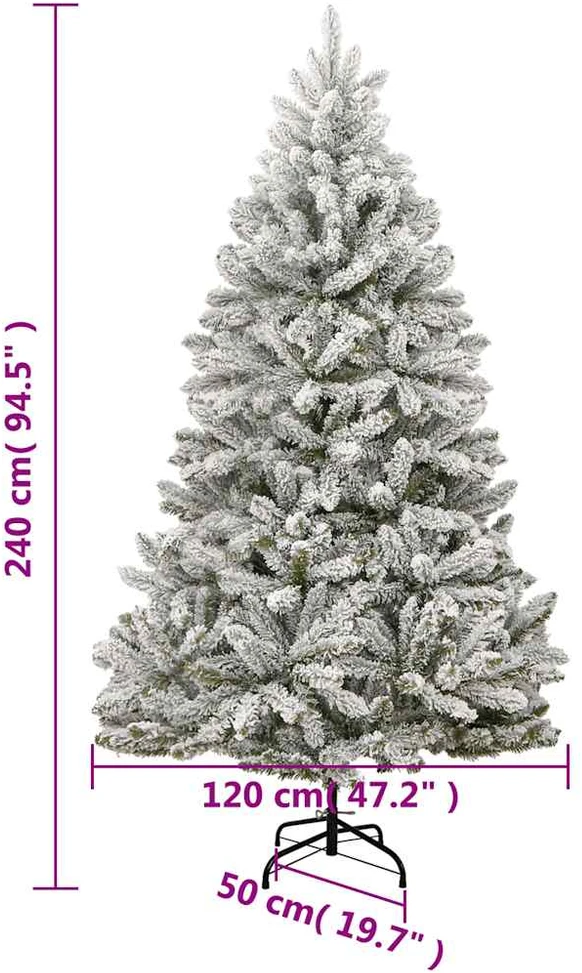 Kalėdų eglutė su šarnyrinėmis šakomis/LED/žaisliukais, 240cm