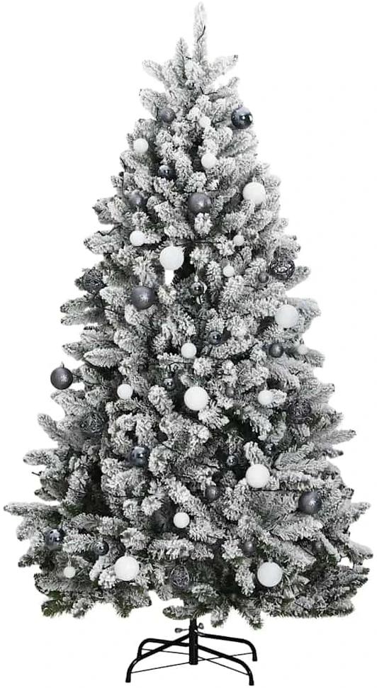 Kalėdų eglutė su šarnyrinėmis šakomis/LED/žaisliukais, 240cm