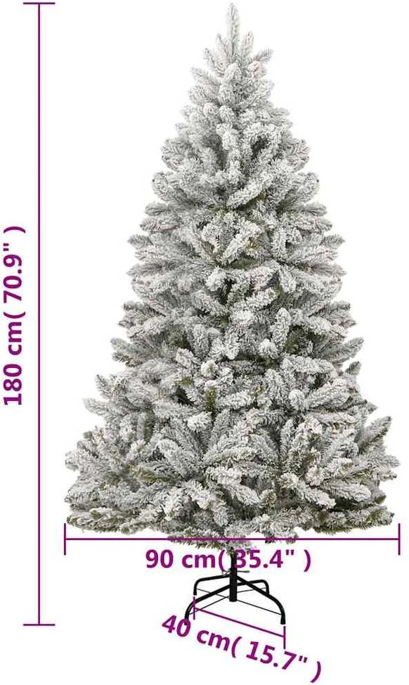 Kalėdų eglutė su šarnyrinėmis šakomis/LED/žaisliukais, 180cm