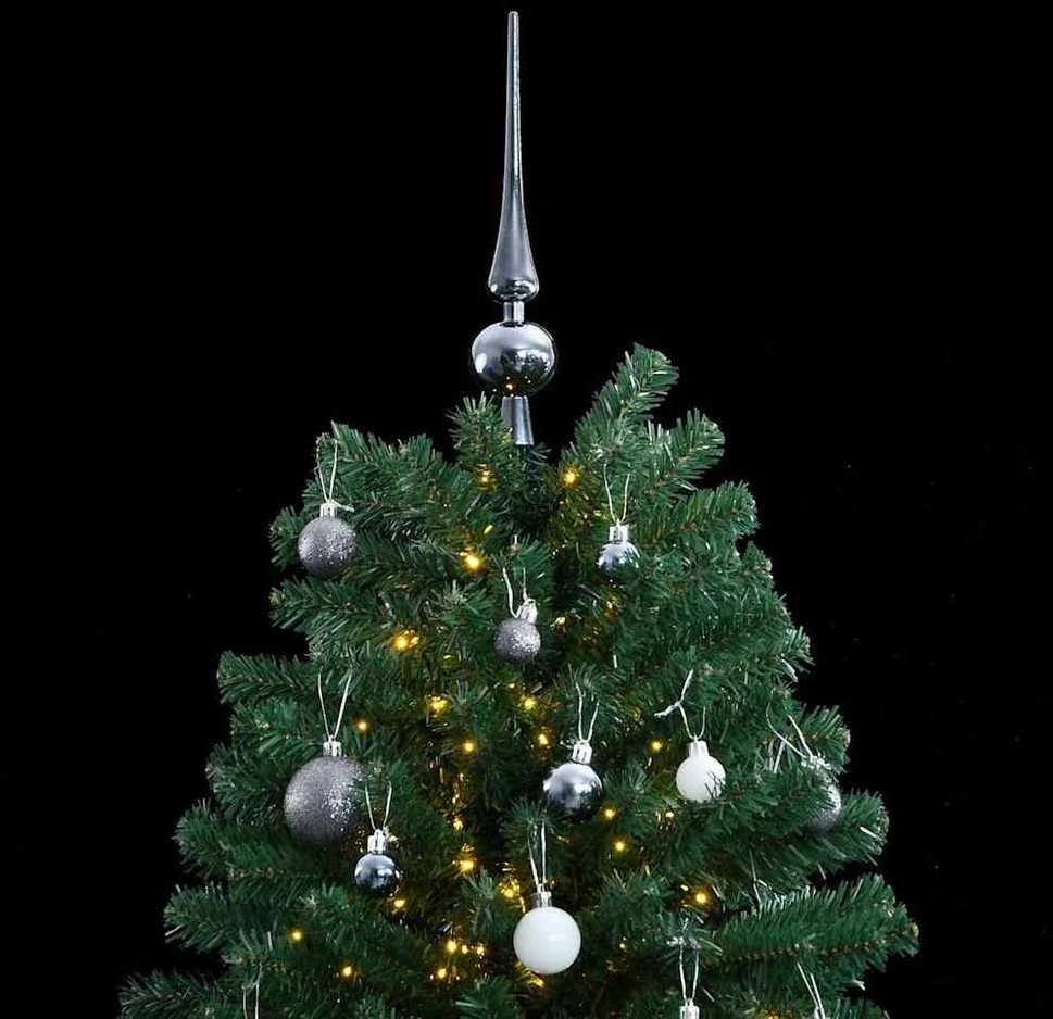 Kalėdų eglutė su šarnyrinėmis šakomis/LED/žaisliukais, 240cm