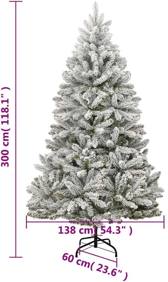 Kalėdų eglutė su šarnyrinėmis šakomis/LED/žaisliukais, 300cm