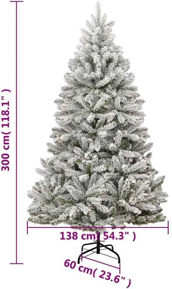 Kalėdų eglutė su šarnyrinėmis šakomis/LED/žaisliukais, 300cm