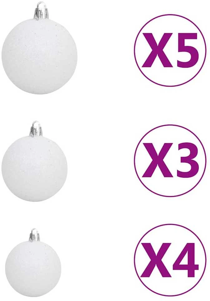 Kalėdų eglutė su šarnyrinėmis šakomis/LED/žaisliukais, 120cm
