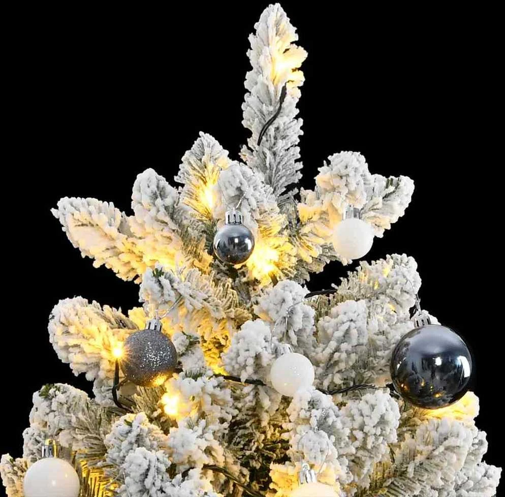 Kalėdų eglutė su šarnyrinėmis šakomis/LED/žaisliukais, 210cm