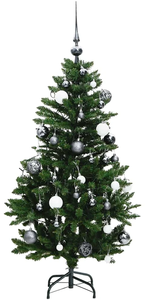 Kalėdų eglutė su šarnyrinėmis šakomis/LED/žaisliukais, 120cm