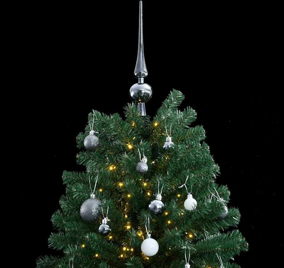 Kalėdų eglutė su šarnyrinėmis šakomis/LED/žaisliukais, 180cm
