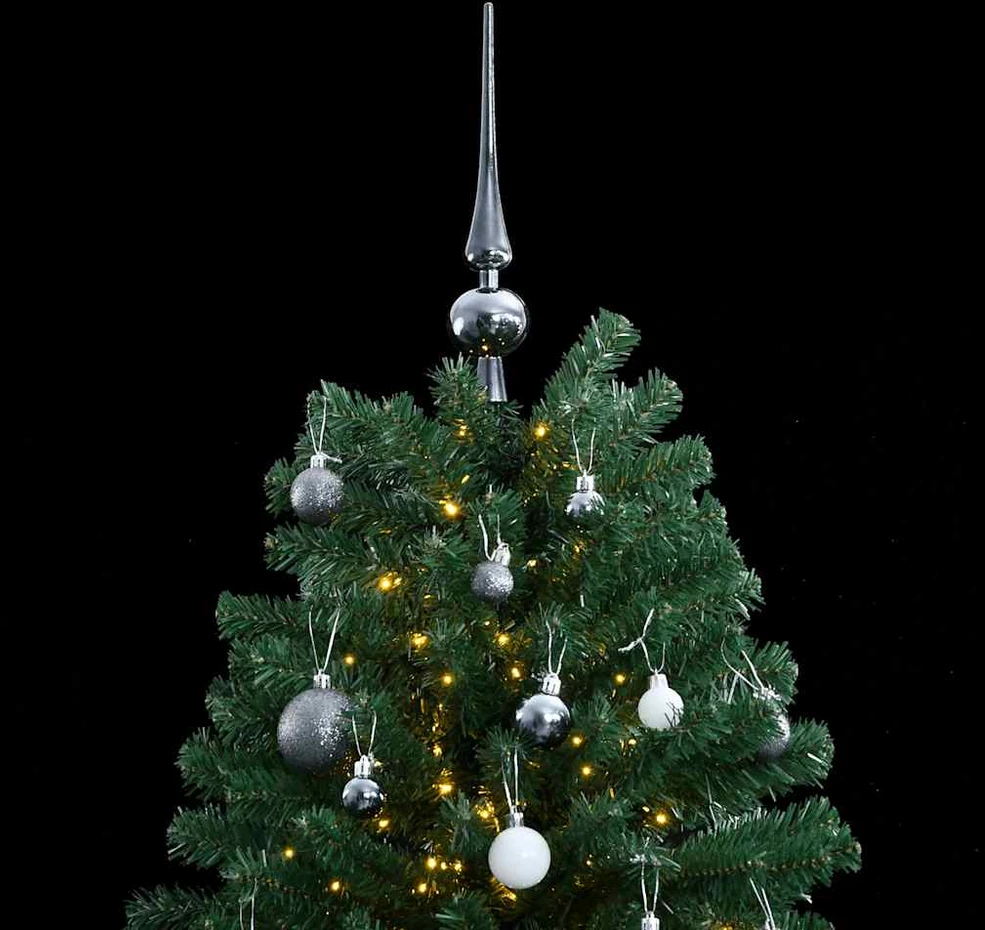 Kalėdų eglutė su šarnyrinėmis šakomis/LED/žaisliukais, 210cm