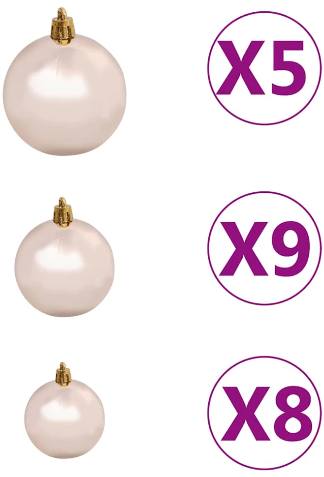 Kalėdų eglutė su šarnyrinėmis šakomis/LED/žaisliukais, 120cm