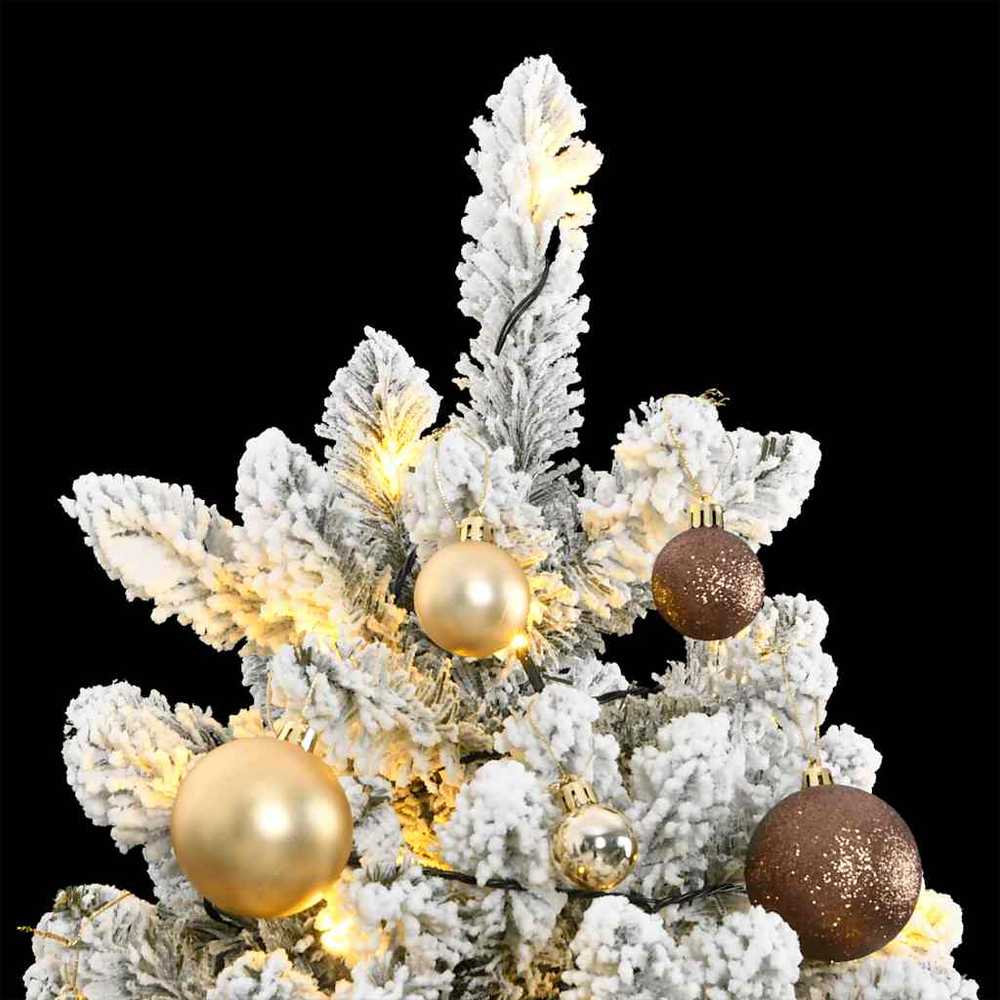 Kalėdų eglutė su šarnyrinėmis šakomis/LED/žaisliukais, 240cm