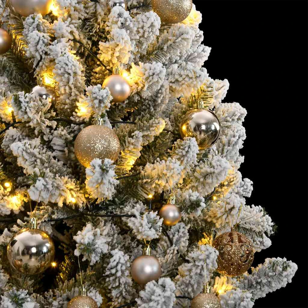 Kalėdų eglutė su šarnyrinėmis šakomis/LED/žaisliukais, 270cm