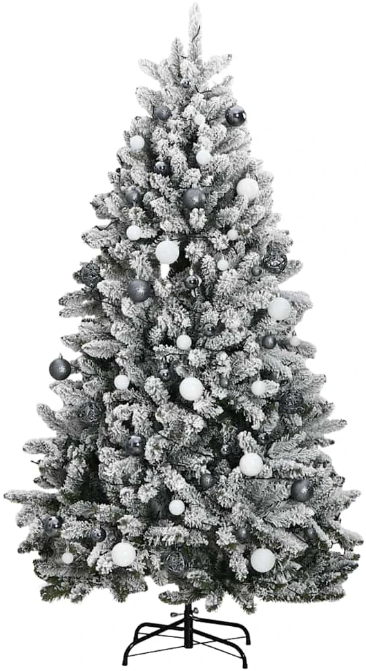 Kalėdų eglutė su šarnyrinėmis šakomis/LED/žaisliukais, 270cm