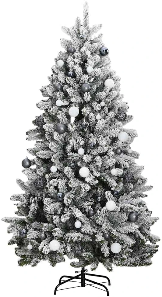 Kalėdų eglutė su šarnyrinėmis šakomis/LED/žaisliukais, 180cm