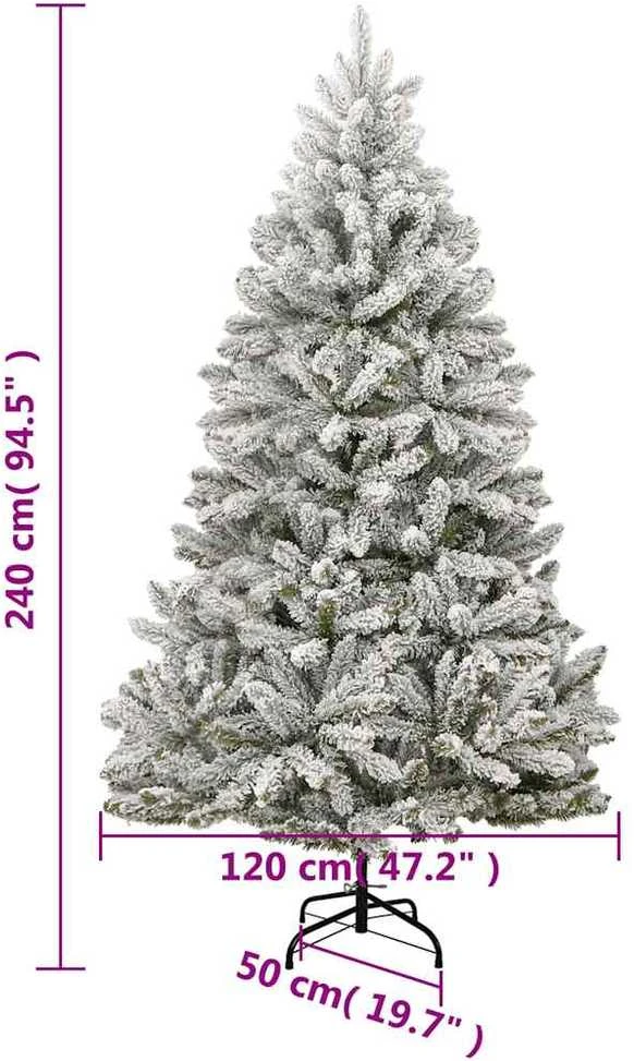 Kalėdų eglutė su šarnyrinėmis šakomis/LED/žaisliukais, 240cm