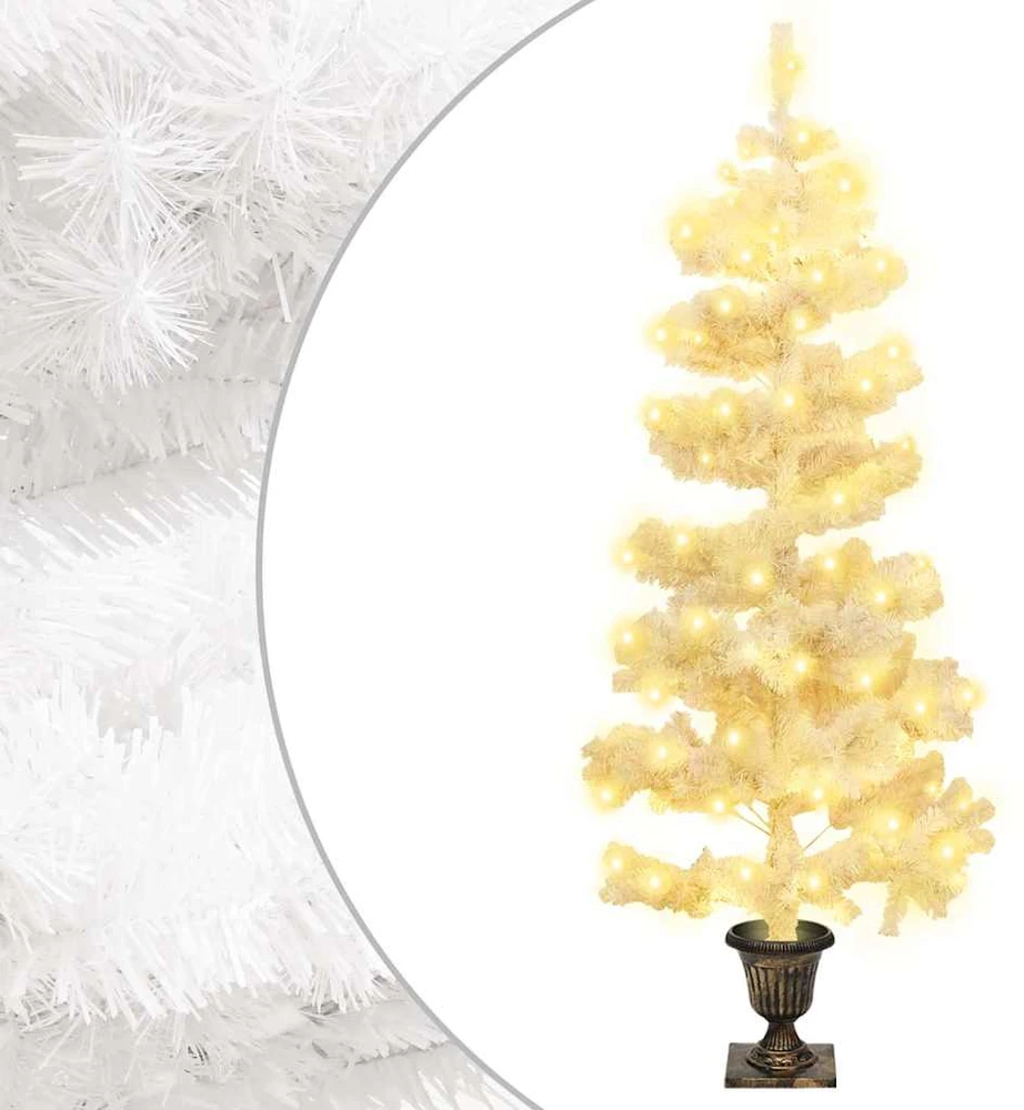 Kalėdų eglutė su vazonu, balta, 120cm, PVC, spiralės formos
