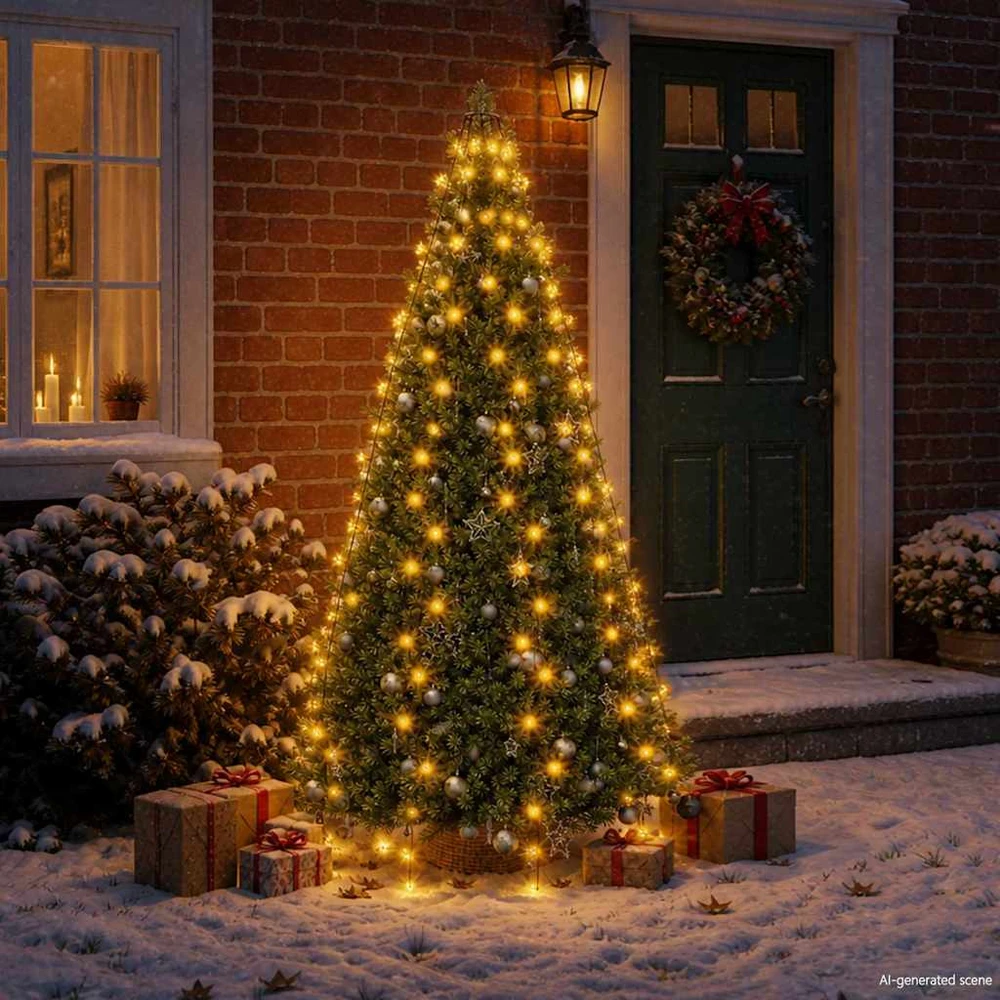 Kalėdų eglutės girlianda, 210 LED lempučių, 210cm