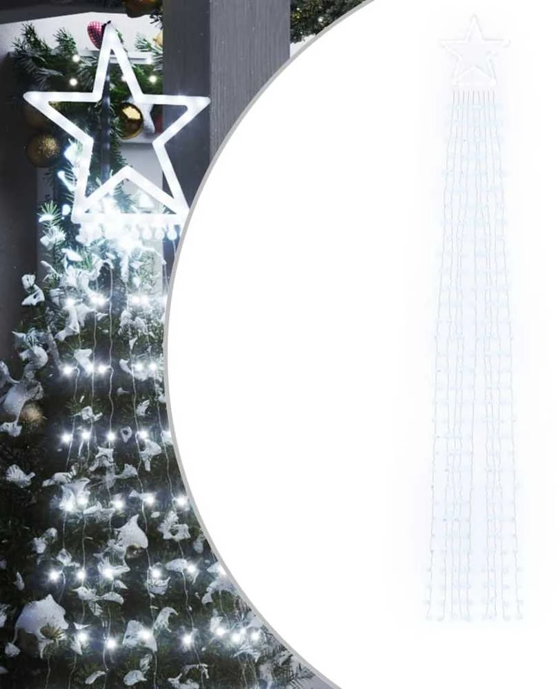 Kalėdų eglutės girlianda, šalta balta, 375cm, 320 LED lempučių