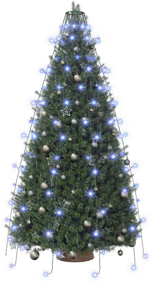 Kalėdų eglutės girlianda su 150 mėlynų LED lempučių, 150cm