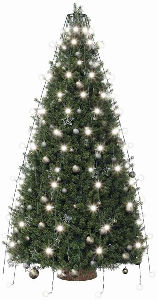 Kalėdų eglutės girlianda su 150 šaltų baltų LED lempučių, 150cm