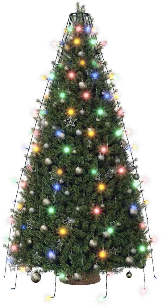 Kalėdų eglutės girlianda su 150 spalvotų LED lempučių, 150cm