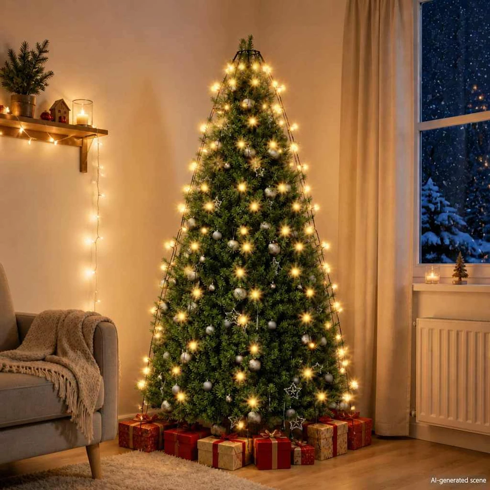 Kalėdų eglutės girlianda su 180 LED lempučių, 180cm