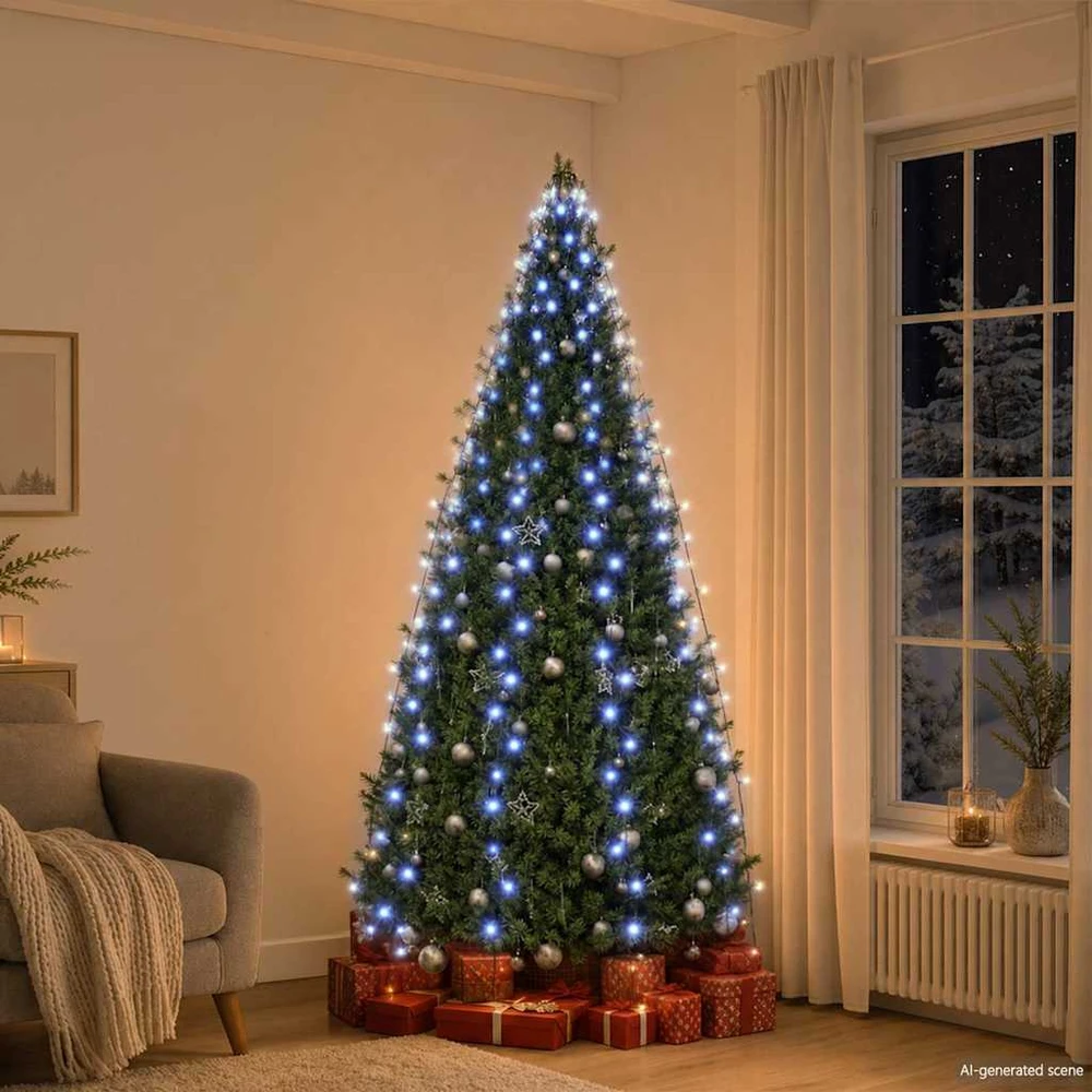 Kalėdų eglutės girlianda su 250 mėlynų LED lempučių, 250cm