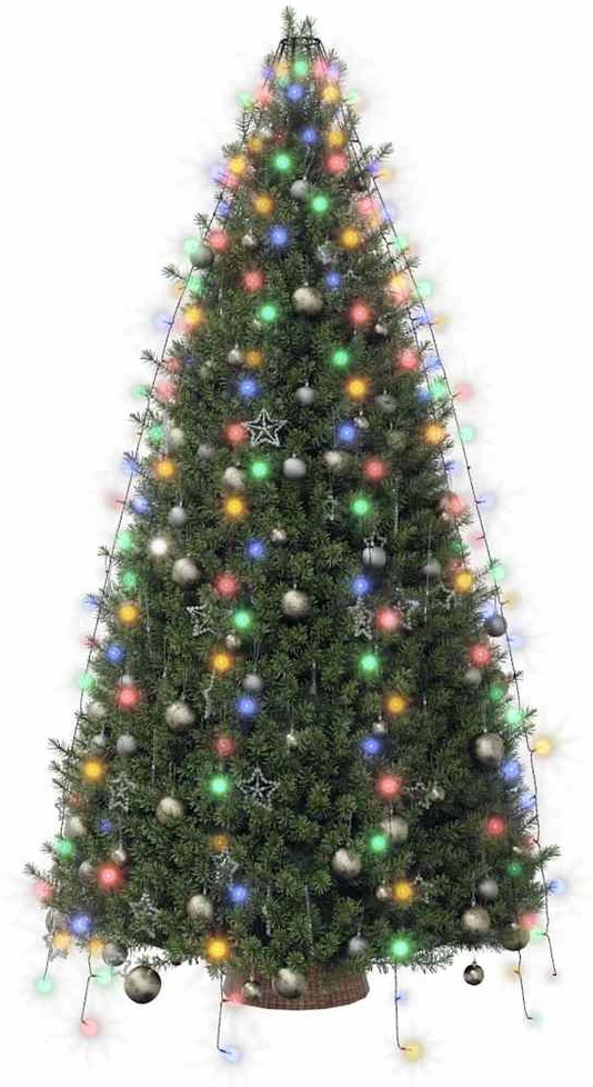 Kalėdų eglutės girlianda su 250 spalvotų LED lempučių, 250cm