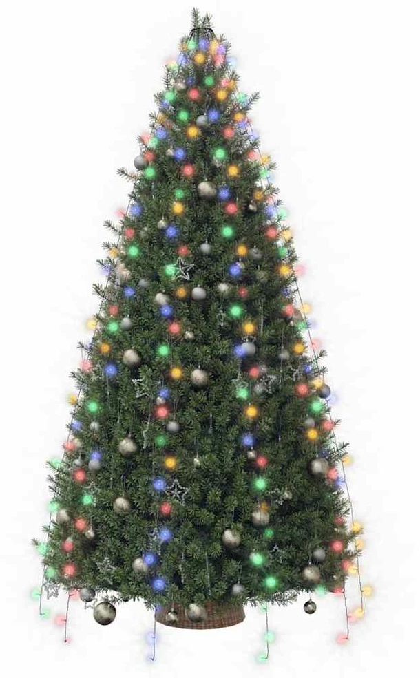 Kalėdų eglutės girlianda su 300 spalvotų LED lempučių, 300cm