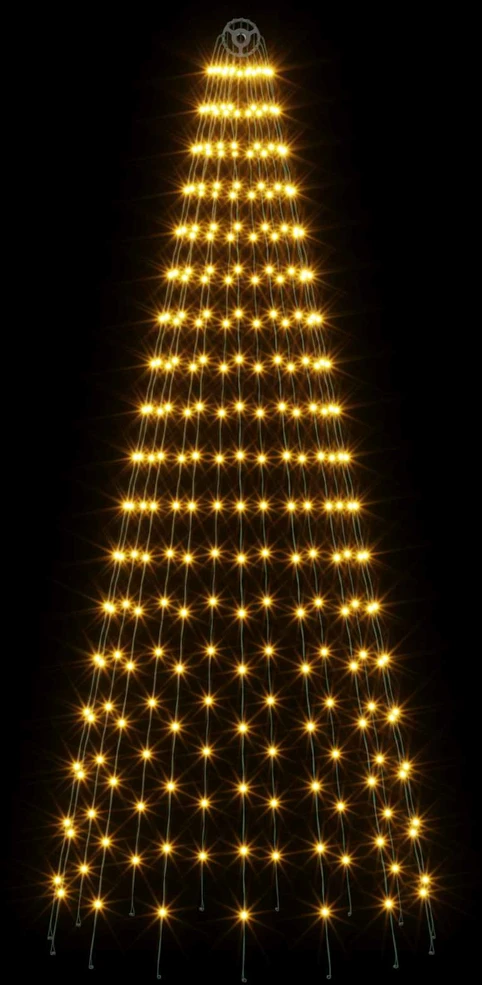Kalėdų eglutės lemputės su smeigėmis 270 LED Šilta balta ir