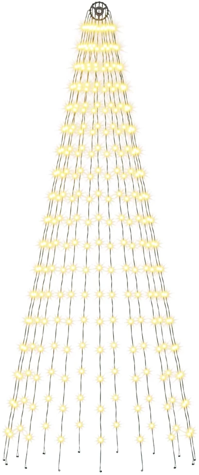 Kalėdų eglutės lemputės su smeigėmis 270 LED Šilta balta ir