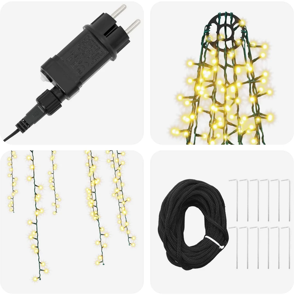 Kalėdinės eglutės girliandos su 12 LED lempučių 1608 LED