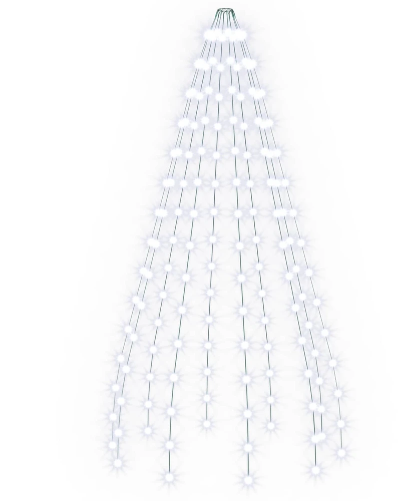 Kalėdų eglutės lemputės 150 LED Šalta balta 150 cm