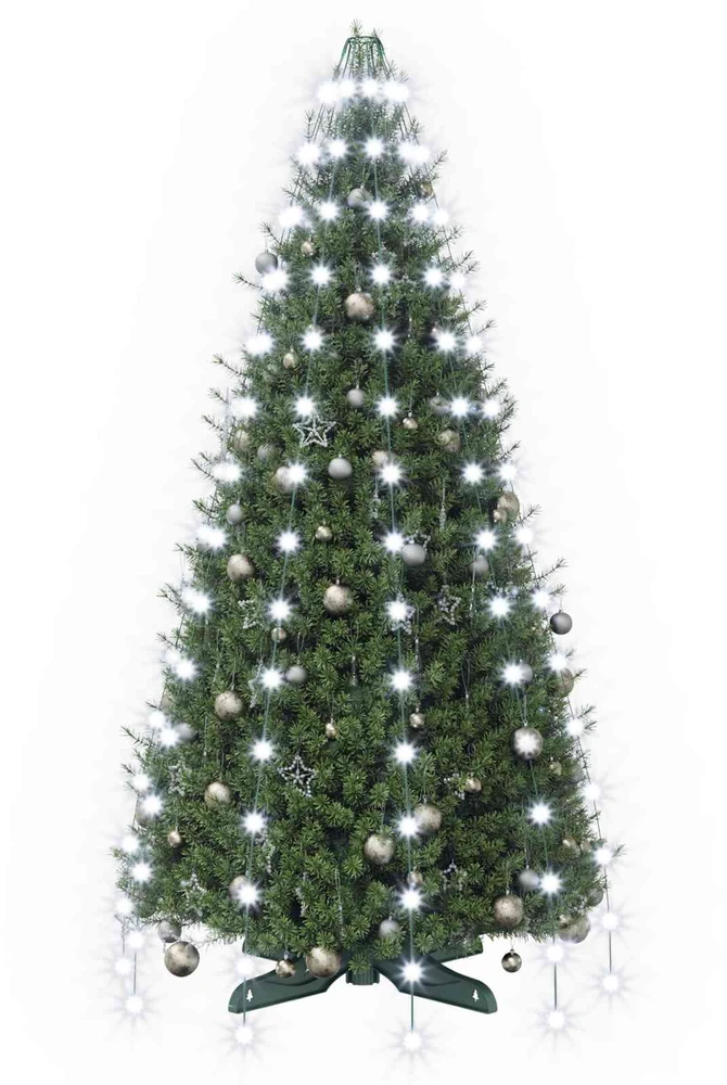 Kalėdų eglutės lemputės 150 LED Šalta balta 150 cm