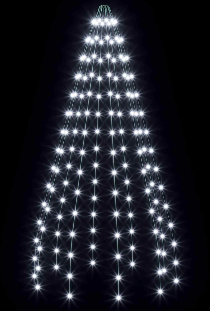 Kalėdų eglutės lemputės 150 LED Šalta balta 150 cm
