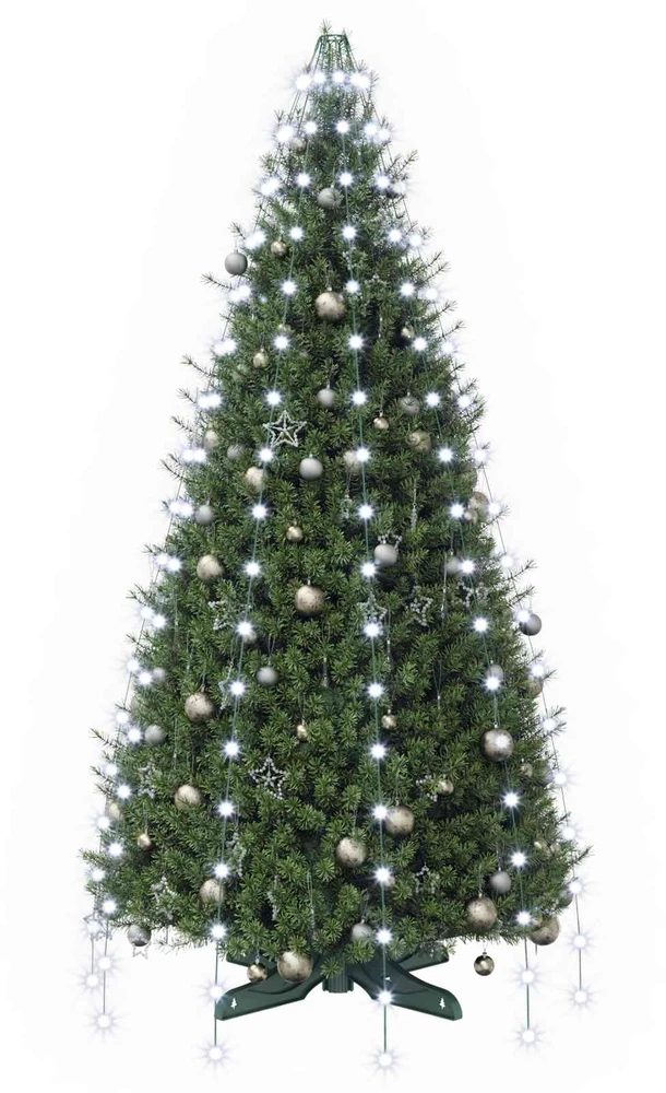 Kalėdų eglutės lemputės 180 LED Šalta balta 180 cm