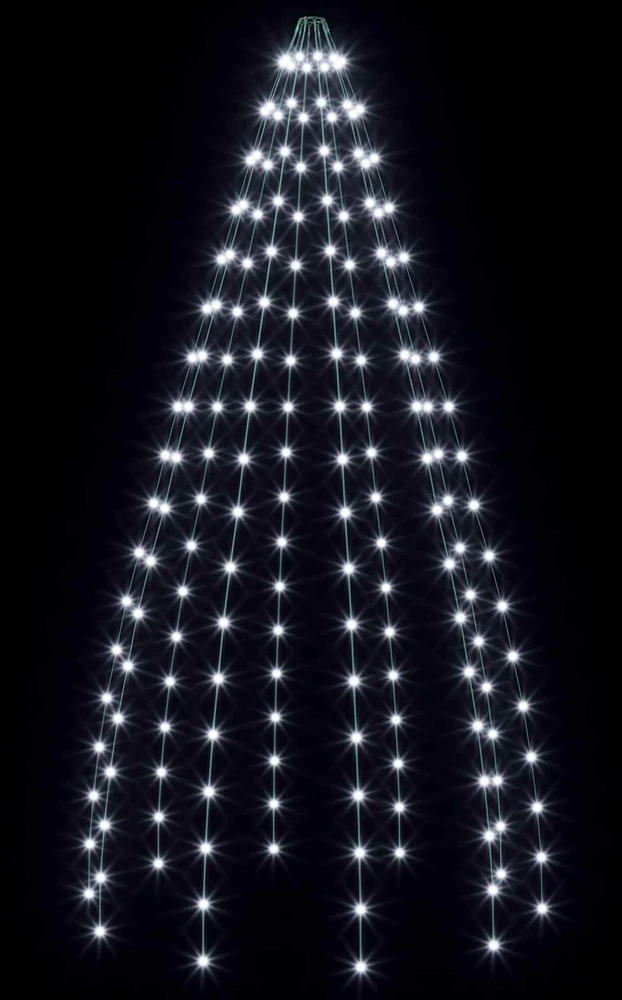 Kalėdų eglutės lemputės 180 LED Šalta balta 180 cm