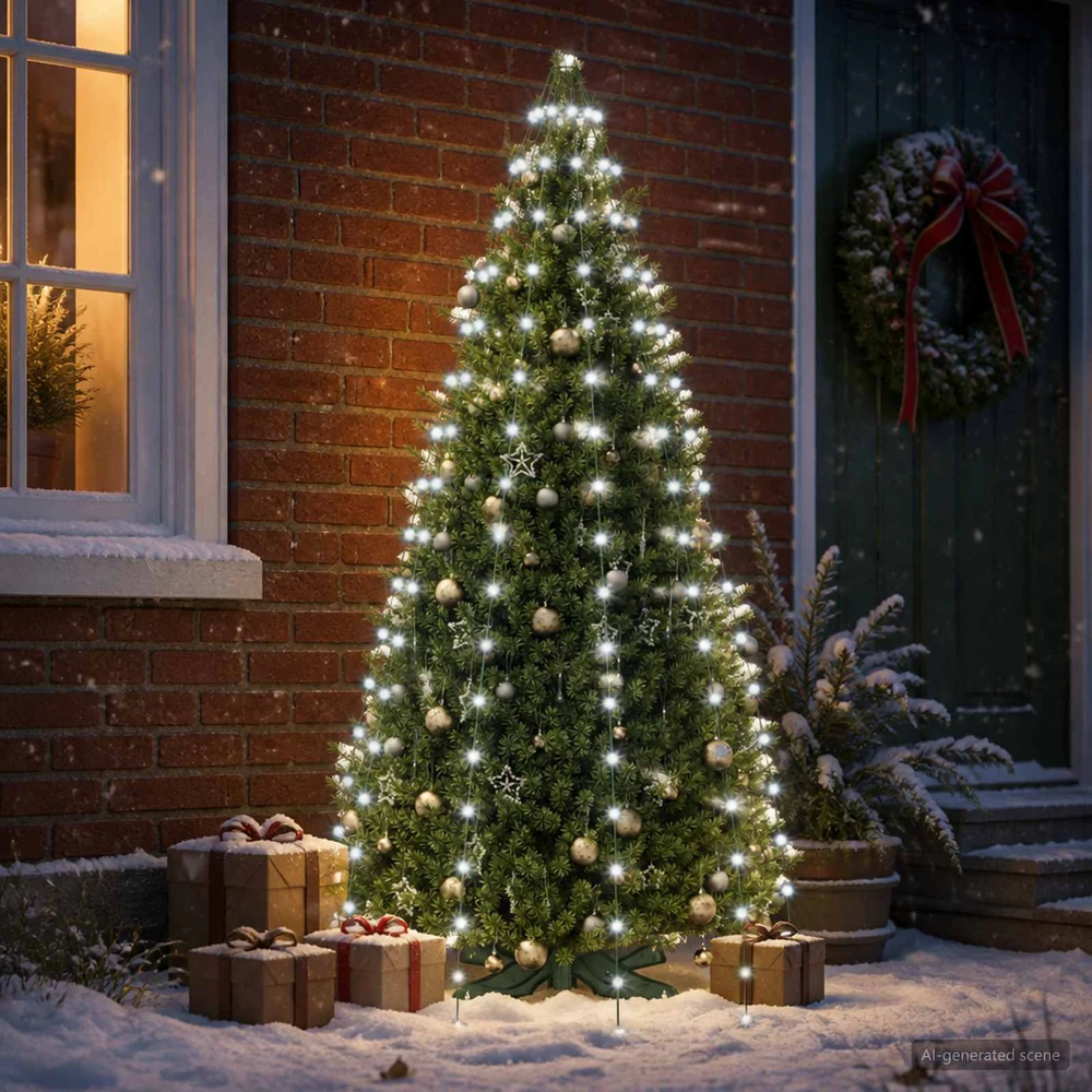 Kalėdų eglutės lemputės 180 LED Šalta balta 180 cm