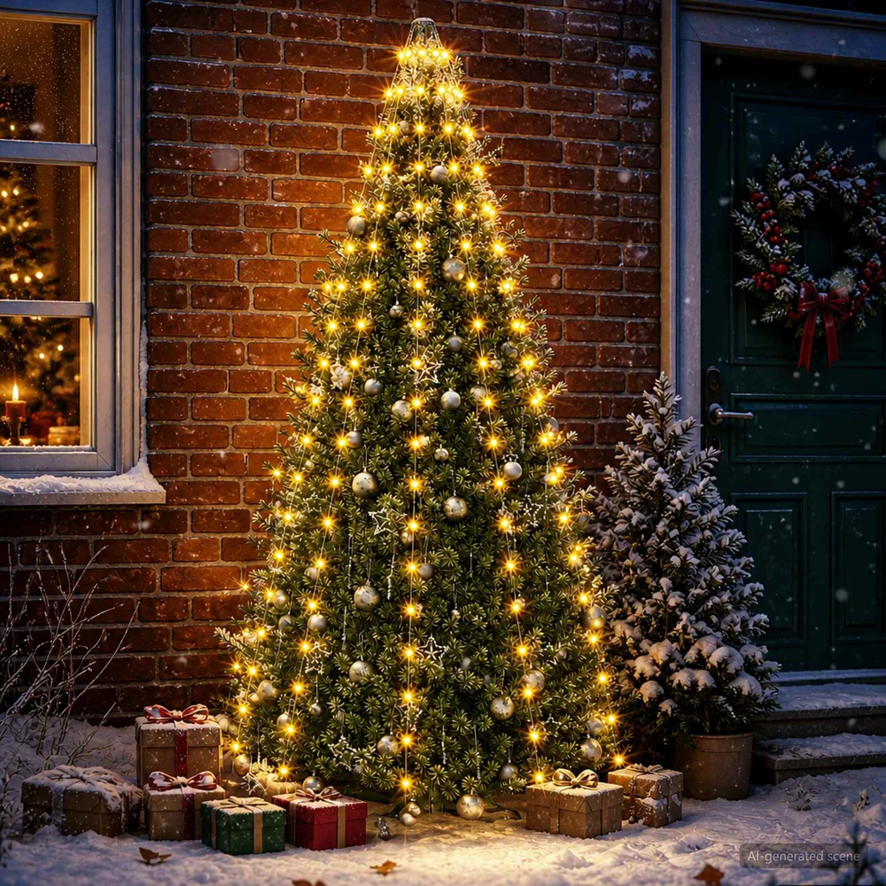 Kalėdų eglutės lemputės 210 LED Šilta balta 210 cm