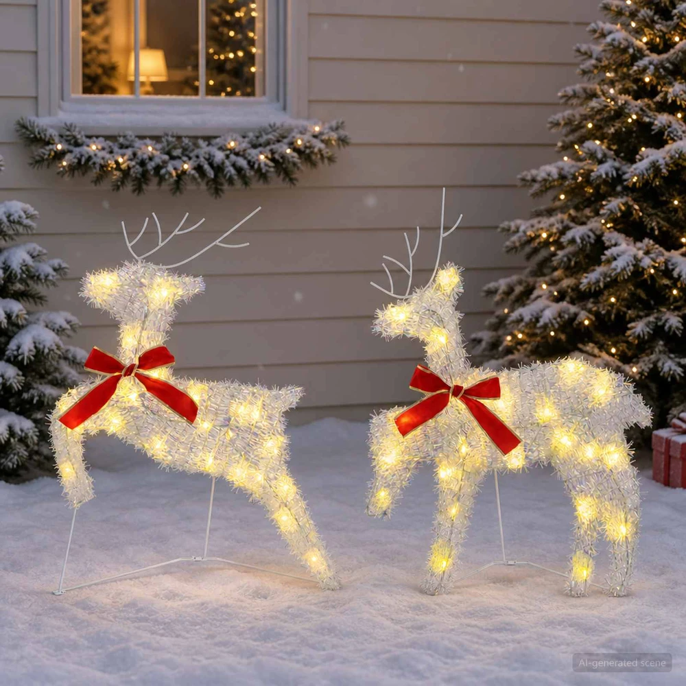 Kalėdų elnias 2 vnt. 40 LED Šilta balta