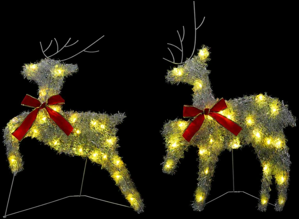 Kalėdų elnias 4 vnt. 80 LED Šilta balta 43 x 19 x 65 cm