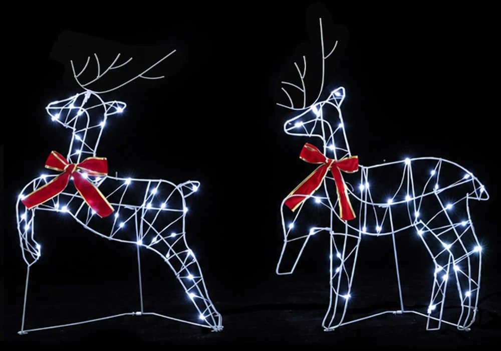 Kalėdų elnias 6 vnt. 270 LED Šalta balta