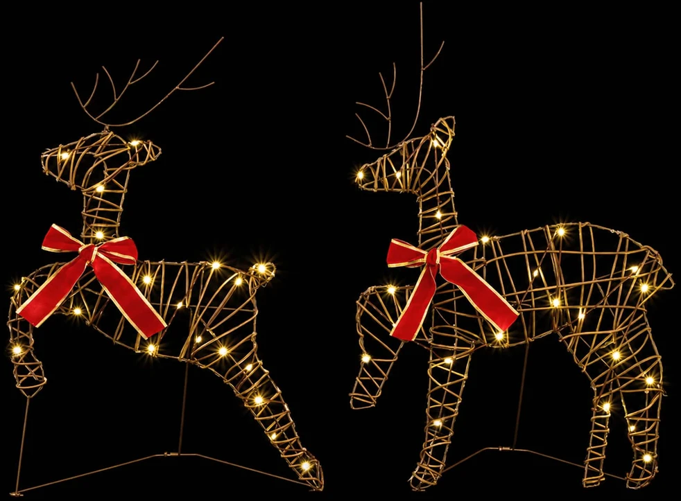 Kalėdų elnias 6 vnt. 80 LED Šilta balta 43 x 19 x 65 cm