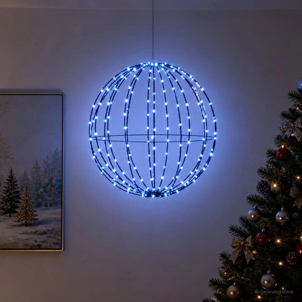 Kalėdų finialo šviesa 160 LED Mėlyna Skersmuo 50 x 52 cm