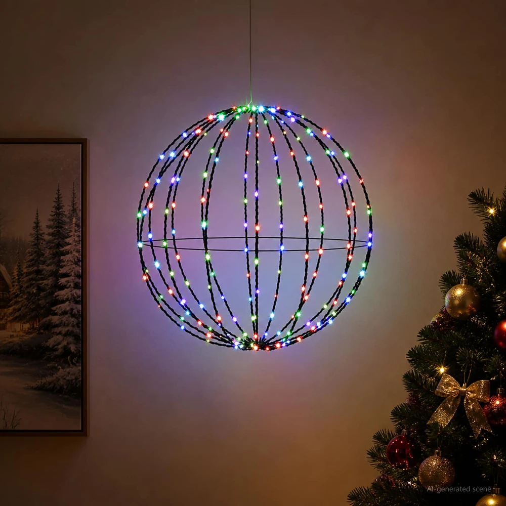 Kalėdų finialo šviesa 192 LED Įvairių spalvų
